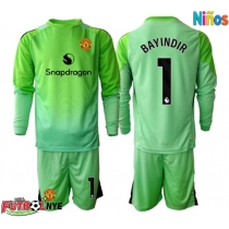Camiseta Manchester United Altay Bayindir #1 Portero Tercera Equipación para niños 2025-26 manga larga (+ pantalones cortos)